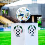 Nigeria Premier Football League-NPFL ball on a stand
