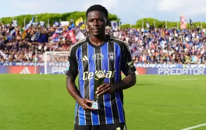 Super Eagles prospect Akinsanmiro celebrates Pisa Man-of-the-Match award