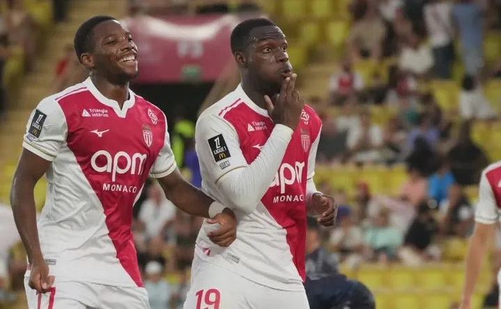 George celebrates Monaco goal in Ligue 1
