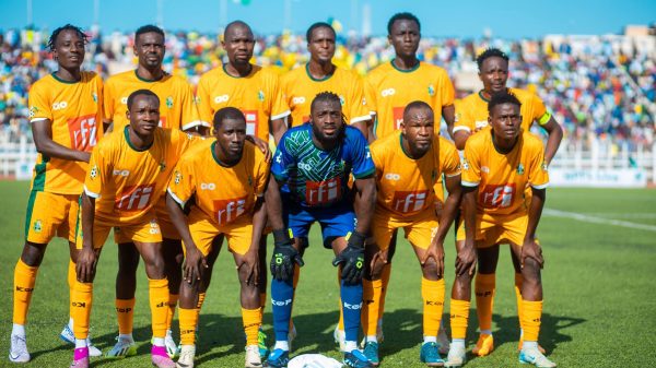 Kano Pillars players rejoice after beating Enugu Rangers 1-0 in NPFL~2