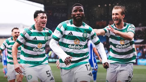 Kelechi Iheanacho celebrates after scoring on debut