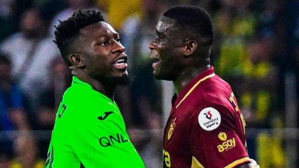 Paul Onuachu reacts after disallowed header against Fenerbahçe