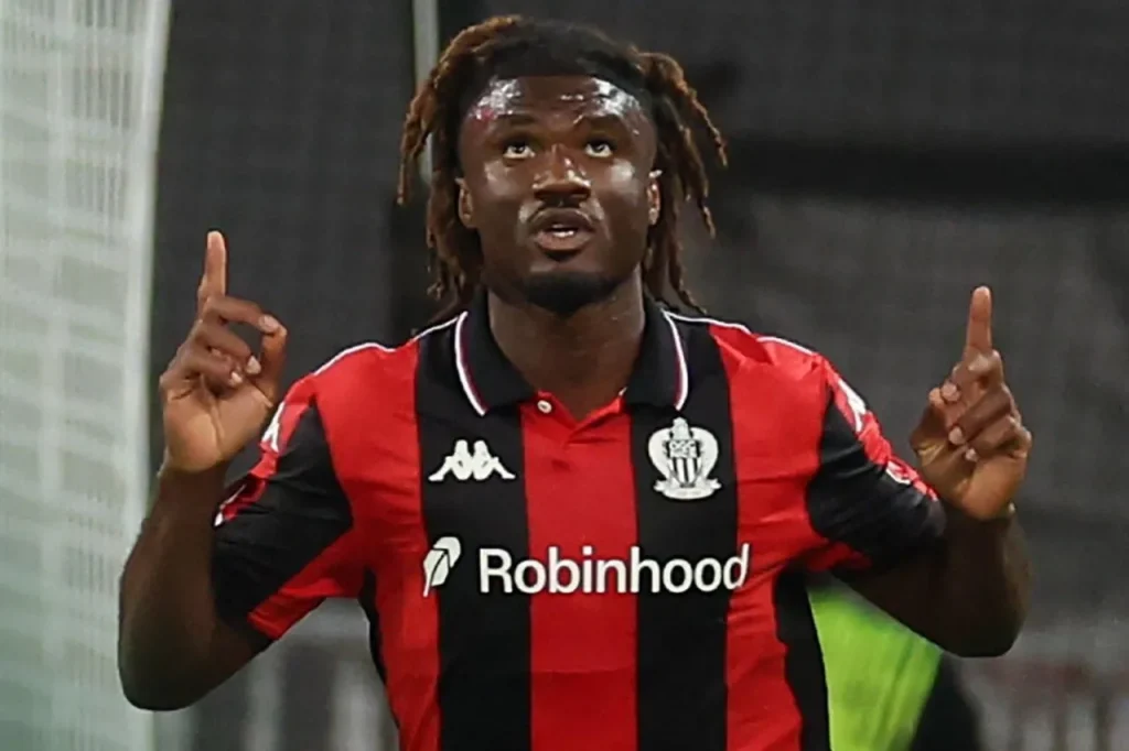 Terem Moffi penalty goal for OGC Nice against AS Roma