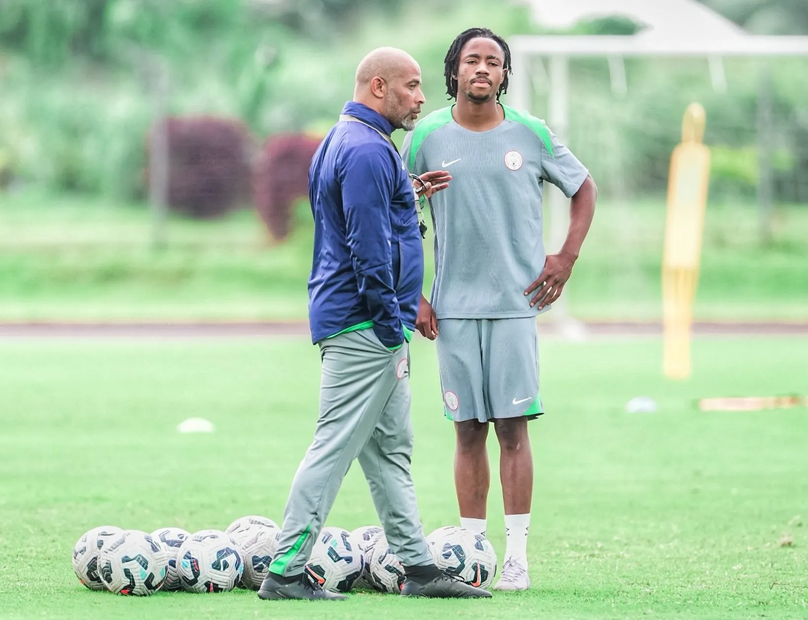 Eric Chelle with Super Eagles defender