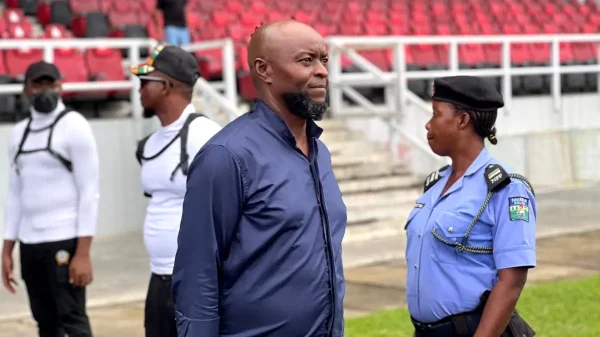 Finidi George during Rivers United vs Niger Tornadoes game