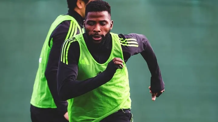 Kelechi Iheanacho celebrates goal for Celtic