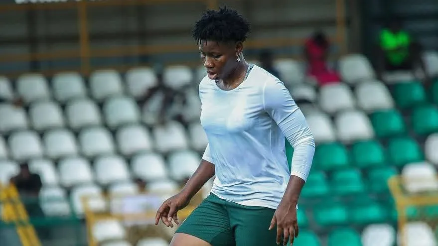 Nigeria women’s national football team players on the pitch