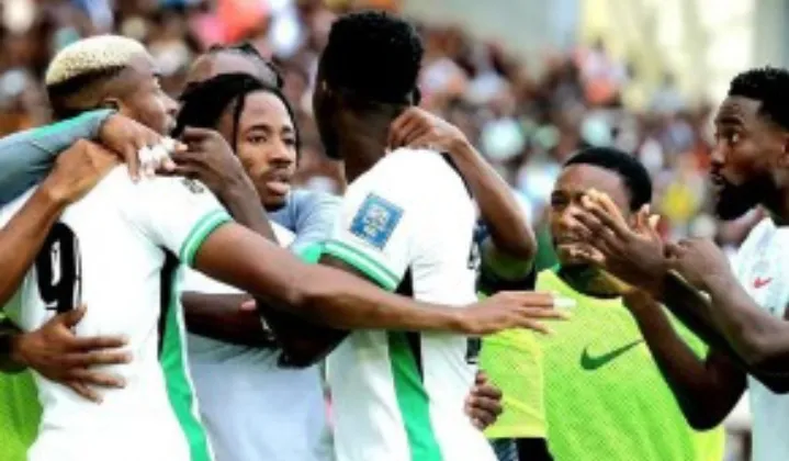 Osimhen celebrates hattrick vs Benin