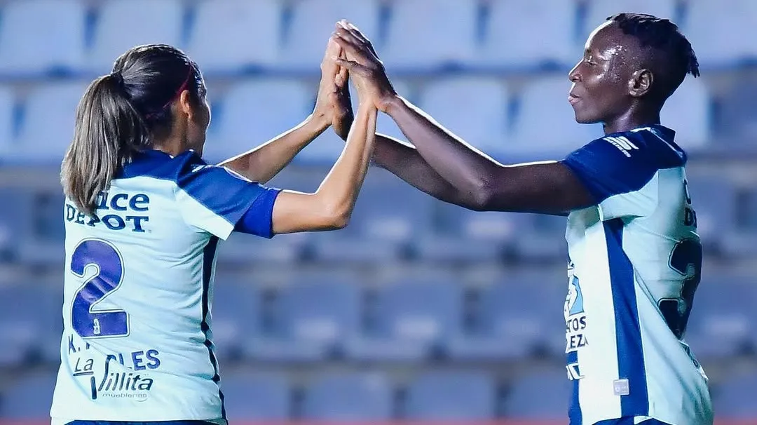 Pachuca star Ihezuo celebrating her goal