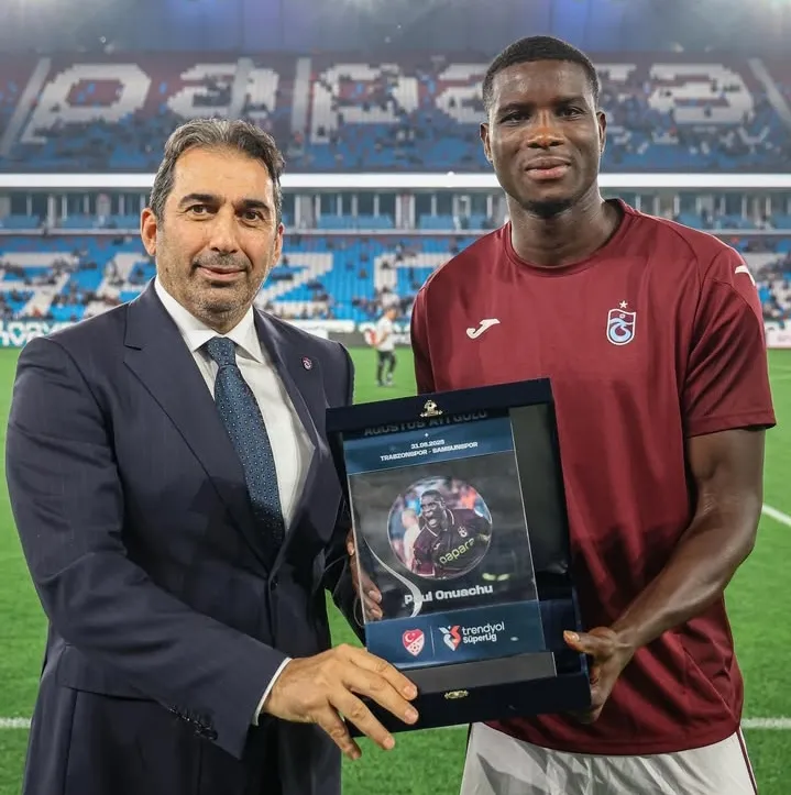 Paul Onuachu celebrates Turkish Super Lig Goal of the Month