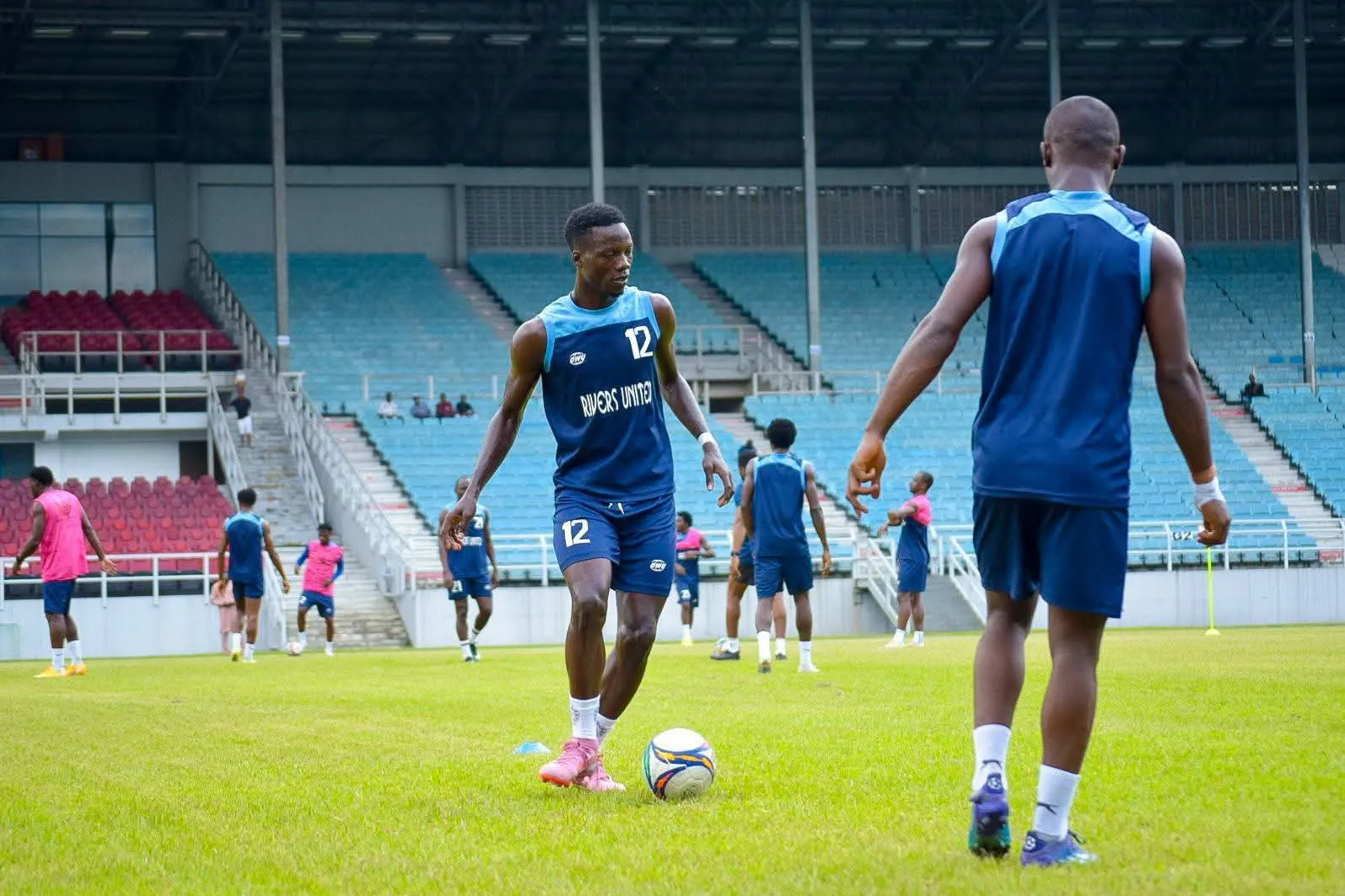Rivers United defending in continental match