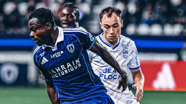 -Super Eagles duo Moses Simon and Samuel Chukwueze in action for their clubs