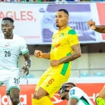 Super Eagles players celebrating World Cup playoff qualification