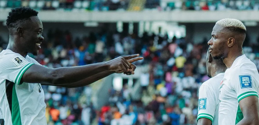 Super Eagles star Victor Osimhen in action after scoring vs Benin