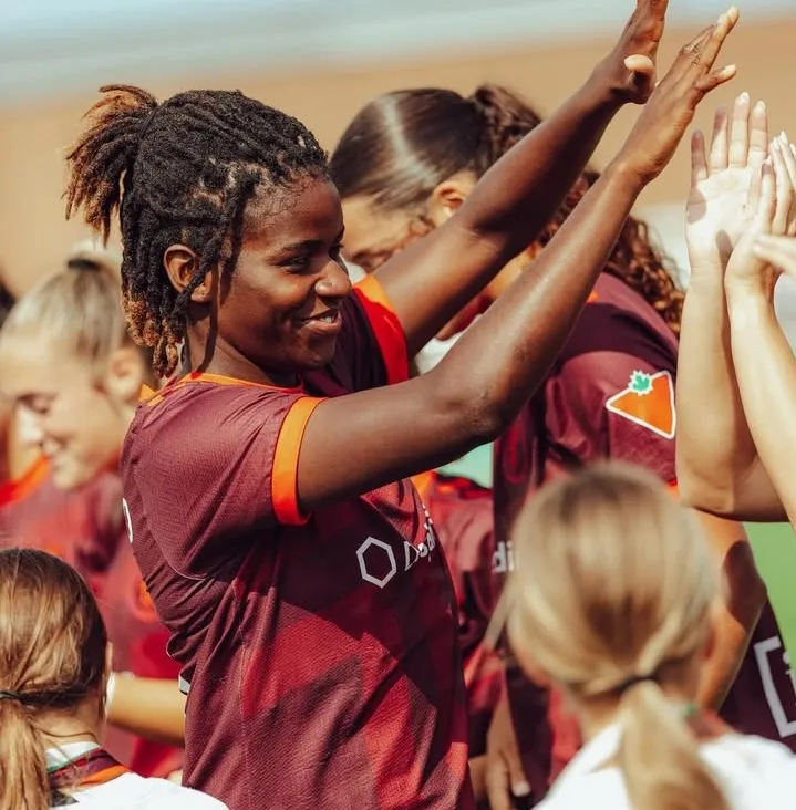 Super Falcons forward Esther Okoronkwo in AFC Toronto action