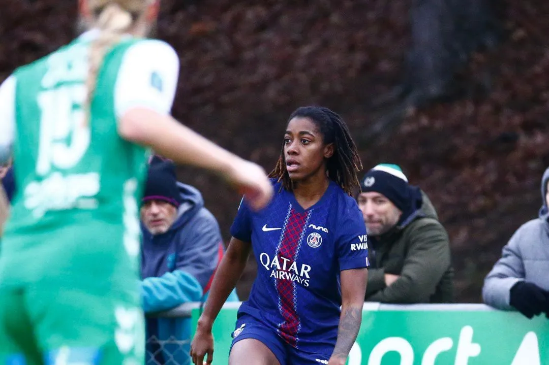 Jennifer Echegini celebrates PSG stoppage-time goal