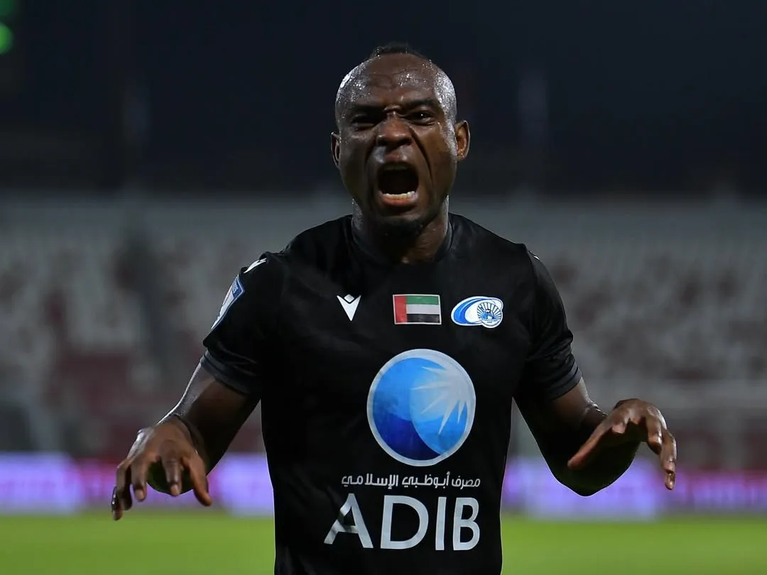 Saviour Godwin celebrating his goal