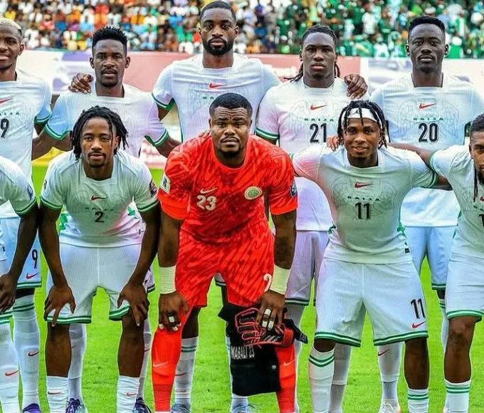 Super Eagles player discussing World Cup playoff match and bonus issues.