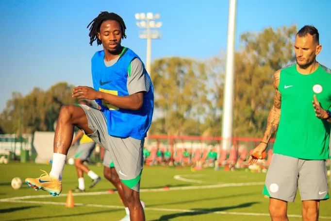Super Eagles stars in Training.webp ahesd of Nigeria vs Gabon clash