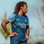 Super Falcon midfielder Jennifer Echegini in action