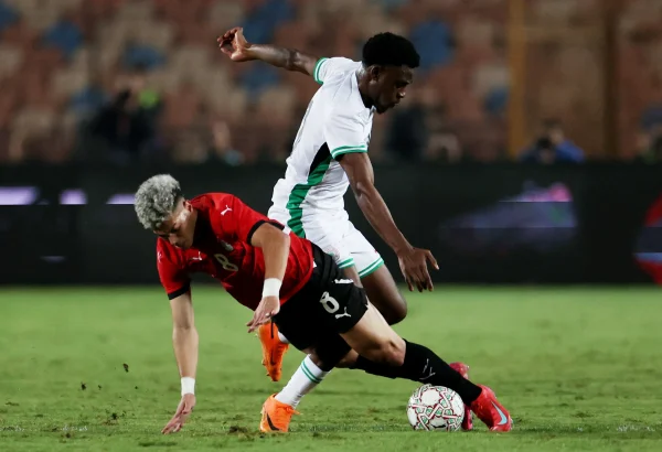Ahmed Sayed Zizo celebrates during Egypt vs Nigeria friendly