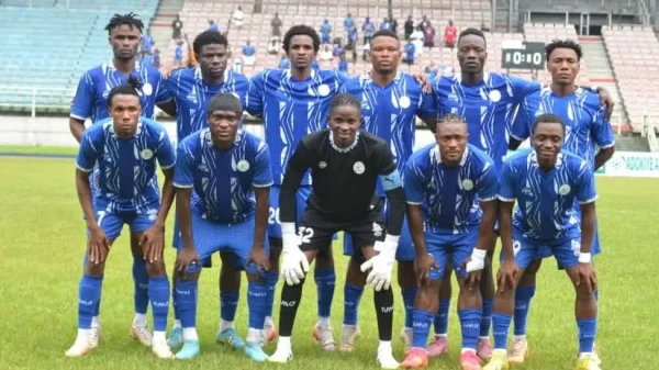 Rivers United celebrating top spot in NPFL Week 17