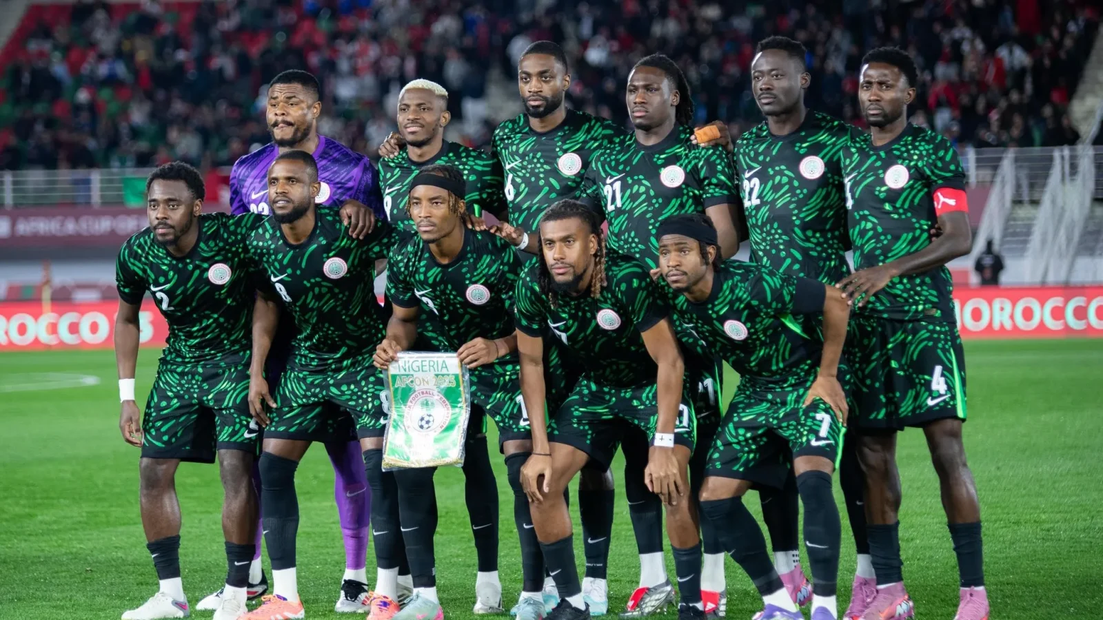 Super Eagles celebrate goal against Tunisia