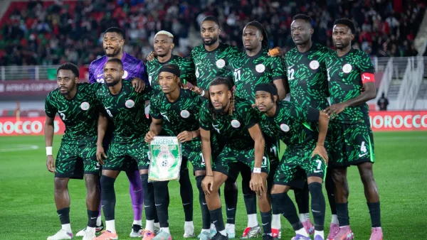 Super Eagles celebrate goal against Tunisia